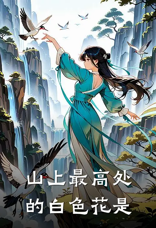 山上最高处的白色花是