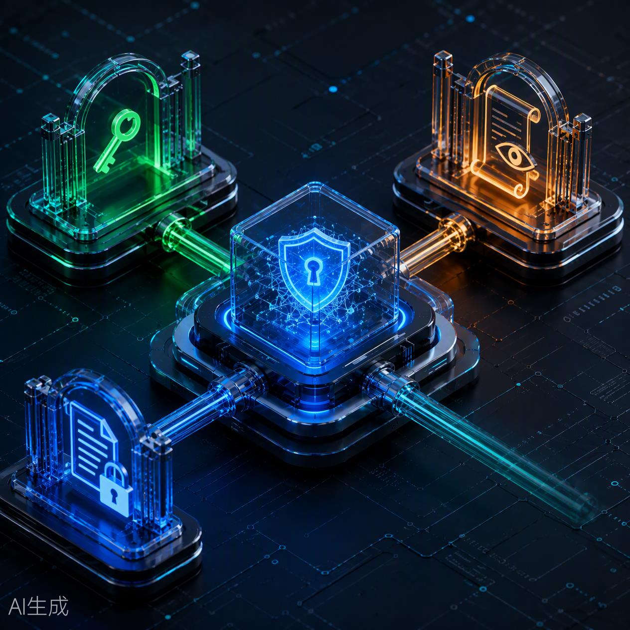 API中转站三道安全防线 3D 渲染图
